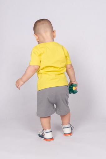 Комплект для мальчика (футболка_шорты) 42107 (М) (Желтый/серый) (Фото 2)